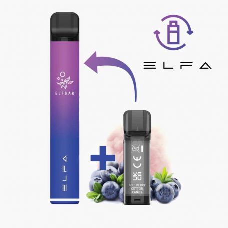 ELFA - STARTER KIT 500 mAh + RICARICA - BLUEBERRY COTTON CANDY