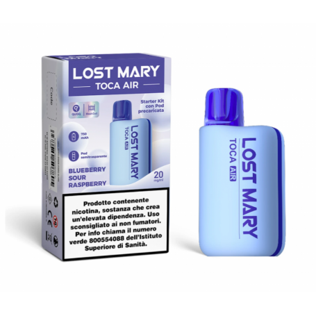LOST MARY - TOCA AIR - POD MOD 750 mAh + RICARICA - BLUEBERRY SOUR RASPBERRY