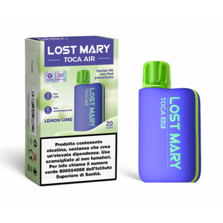LOST MARY - TOCA AIR - POD MOD 750 mAh + RICARICA - LEMON LIME