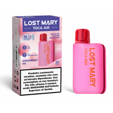 LOST MARY - TOCA AIR - STARTER KIT 750 mAh + RICARICA - STRAWBERRY ICE