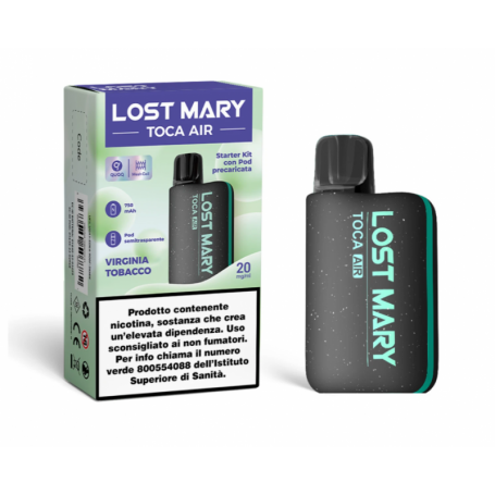 LOST MARY - TOCA AIR - STARTER KIT 750 mAh + RICARICA - VIRGINIA TOBACCO